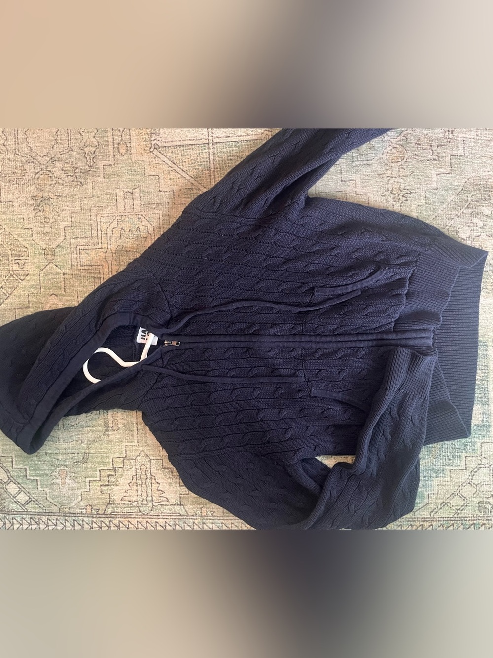 Cable knit zip up hoodie